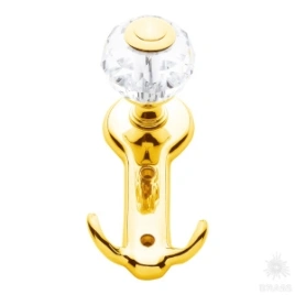 Brass Крючок мебельный с кристаллом 0437-003 глянцевое золото