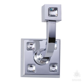 Brass Крючок однорожковый с кристаллами SWA 3506-72-005 глянцевый хром 