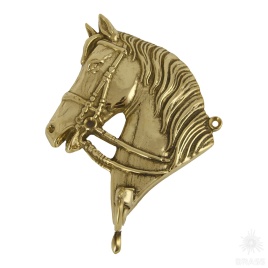 00095 Крючок для одежды "Лошадь", латунь