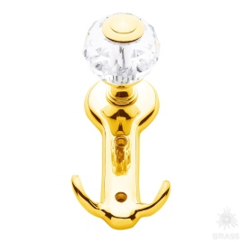 Brass Крючок мебельный с кристаллом 0437-030 глянцевое золото 24K