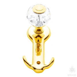 Brass Крючок мебельный с кристаллом 0437-030 глянцевое золото 24K