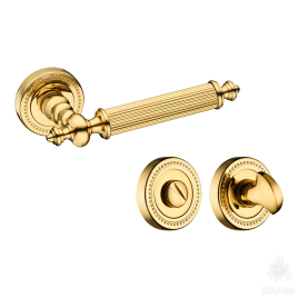 Brass Ручка дверная в комплекте с заверткой для ванной комнаты 0212-003W латунь, глянцевое золото