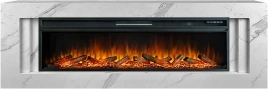 Каминокомплект Line 60 SFT White Marble (Разборный) - Белый мрамор с очагом Vision 60 LOG LED