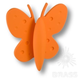 Brass Ручка кнопка детская 453032ST08 бабочка оранжевая