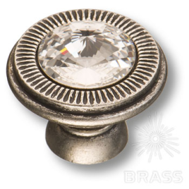Brass Ручка кнопка эксклюзивная коллекция 25.319.30.SWA.16 старое серебро с кристаллом Swarovski