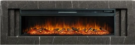 Каминокомплект Line 60 SFT Stone Touch (Разборный) - Серый мрамор с очагом Vision 60 LOG LED