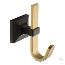 Brass Крючок мебельный 737 Hook Matt Black-Champagne Gold черный/матовая латунь