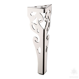 Brass Опора мебельная резная KSA-2001-0250-A01 глянцевый хром 250 мм