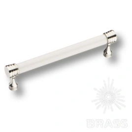 Brass Ручка скоба 2131-51-128-000 белый / глянцевый никель 128 мм