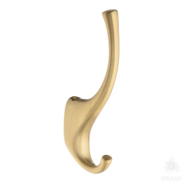 Brass Крючок мебельный двухрожковый 2080 0020 BB матовое золото