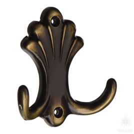 Brass Крючок мебельный двухрожковый 15.722.00.04 старая бронза