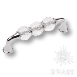 Brass Ручка скоба 2537-005-96 латунь глянцевый хром с кристаллами 96 мм