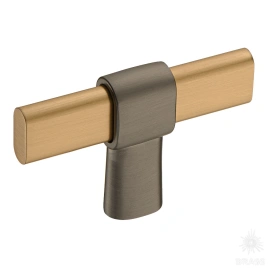 Brass Ручка кнопка 71-Titanium-Champagne Gold графит/матовая латунь