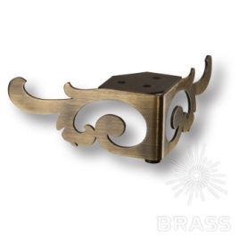 Brass Опора мебельная резная KAX-4605-0065-A0 античная бронза 67 мм