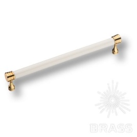 Brass Ручка скоба 2131-60-192-000 белый / глянцевое золото 192 мм
