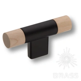 Brass Ручка кнопка 9400-617 дерево/черный