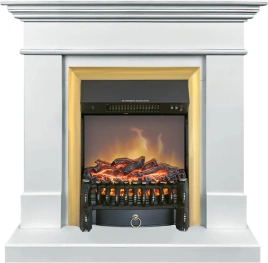 Каминокомплект California SFT - Белый с очагом Fobos FX M Brass (разборный)