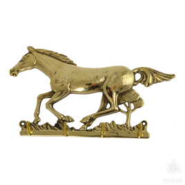 01093 Вешалка для одежды "Лошадь", латунь