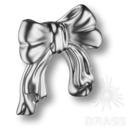Brass Ручка кнопка детская Б1S Бантик серебро