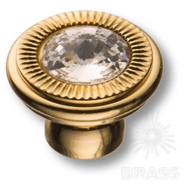 Brass Ручка кнопка эксклюзивная коллекция 25.319.25.SWA.19 глянцевое золото 24K с кристаллами Swarovski