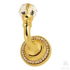 Brass Крючок однорожковый с кристаллами SWA 1471-003L глянцевое золото  