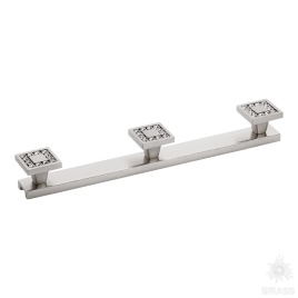 Brass Крючок мебельный трехрожковый с кристаллом 0471-006-3 никель