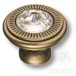 Brass Ручка кнопка эксклюзивная коллекция 25.319.30.SWA.12 античная бронза с кристаллом Swarovski