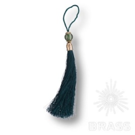 Brass Кисточки для мебельных ручек TASSEL-60-DARK-GREEN тёмный зелёный/глянцевое золото