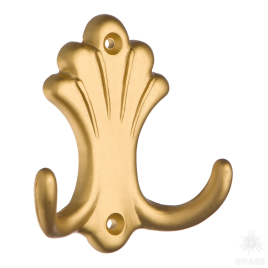Brass Крючок мебельный двухрожковый 15.722.00.40 флорентийское золото