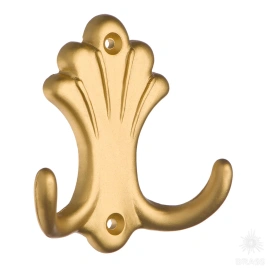 Brass Крючок мебельный двухрожковый 15.722.00.40 флорентийское золото