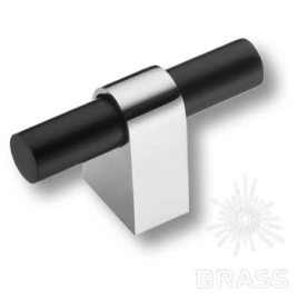 Brass Ручка кнопка 8966 0008 CR-AL6 глянцевый хром / чёрный