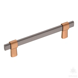 Brass Ручка рейлинг 771-128-Matt Roze-Titanium медный/графит 128 мм
