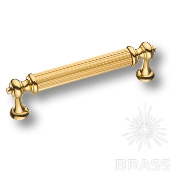 Brass Ручка скоба 2512-030-96 латунь глянцевое золото 24K 96 мм фото 1