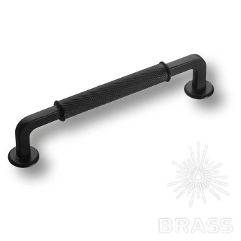Brass Ручка рейлинг 2160 0128 Matt Black матовый чёрный 128 мм фото 1