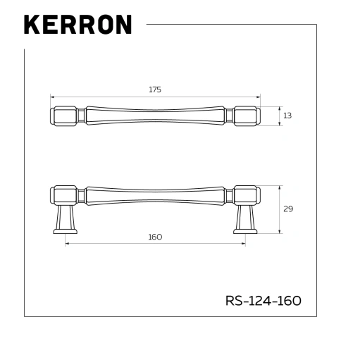 Ручка скоба RS-124-160 AB античная бронза 160 мм фото 2