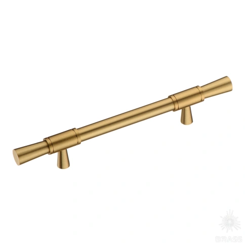 Brass Ручка скоба 2553-011-128 латунь сатинированная латунь 128 мм фото 1