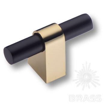Brass Ручка кнопка 8966 0008 GL-AL6 глянцевое золото / чёрный фото 1