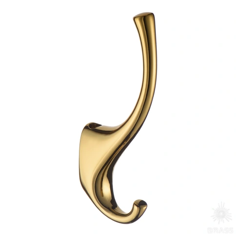 Brass Крючок мебельный двухрожковый 2080 0020 GL глянцевое золото фото 1