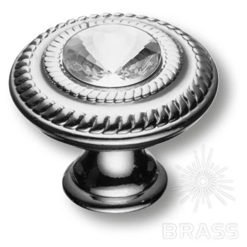 Brass Ручка кнопка эксклюзивная коллекция 15.346.30.SWA.07 глянцевый хром с кристаллом Swarovski фото 1