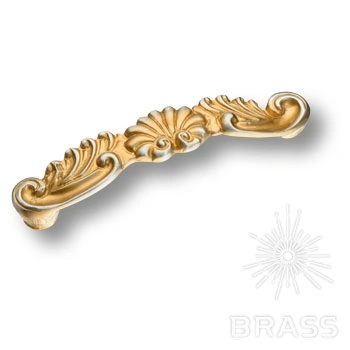 Brass Ручка скоба эксклюзивная коллекция 852.128.17949 античное золото с патиной серебра 128 мм  фото 1