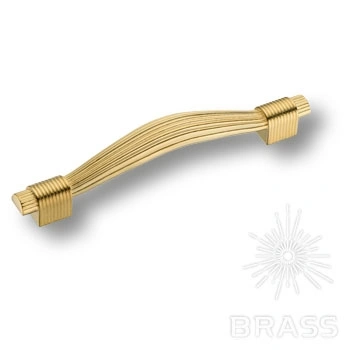 Brass Ручка скоба 7491-100 глянцевое золото 128 мм фото 1