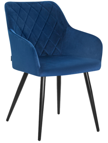 Стул обеденный Модель № 2 (сиденье - темно-синий велюр; основание - черный) фото 1