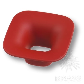 Brass Ручка кнопка детская 489032ST09 квадрат красный 32 мм фото 1