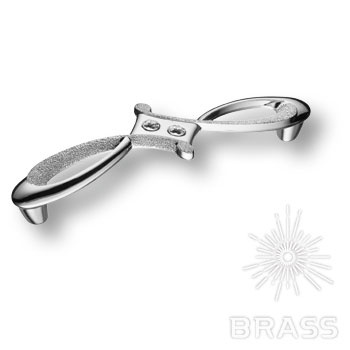 Brass Ручка скоба 15.172.128.07 SWA DIA глянцевый хром с кристаллами Swarovski 128 мм фото 1