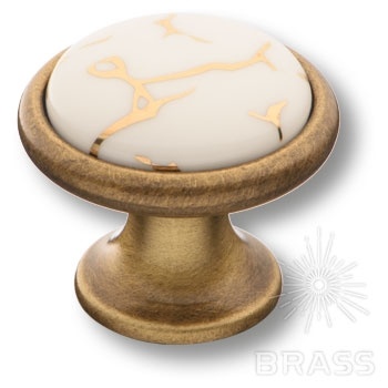 Brass Ручка кнопка 3008-41-000-449 орнамент (рисунок) / античная бронза фото 1