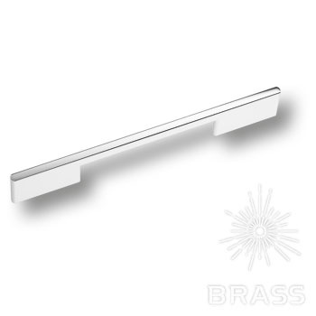 Brass Ручка скоба 8570 0160 AL7/CR белый/глянцевый хром 160 мм фото 1