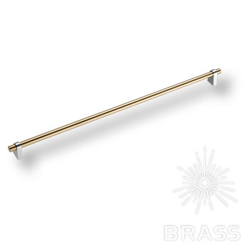 Brass Ручка рейлинг 8951 0480 CR-GL глянцевый хром/глянцевое золото 480 мм фото 1