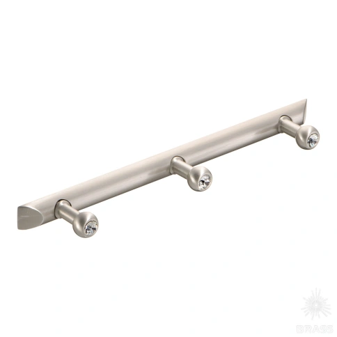 Brass Крючок мебельный трехрожковый с кристаллом 0493-006-3 SWR никель фото 1