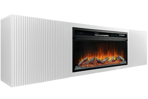Каминокомплект Портал-тумба Sanremo (Разборный) - Бьянко белый с очагом Vision 42 LOG LED фото 3
