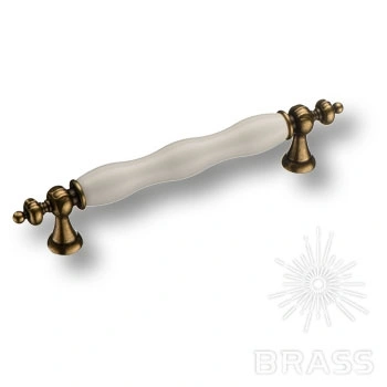 Brass Ручка скоба 1670-40-128-000 белый / старая бронза 128 мм фото 1